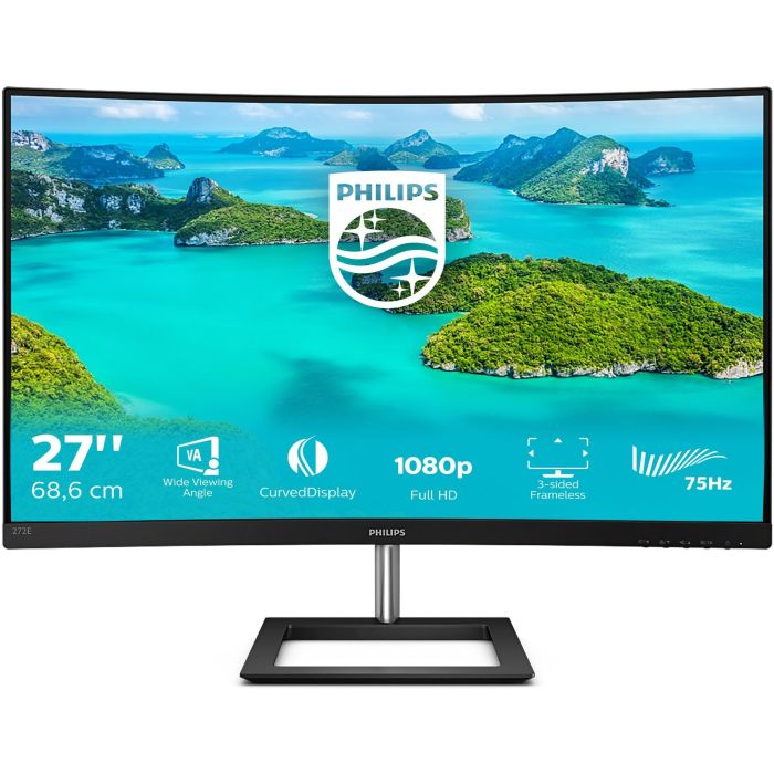 Philips 272E1CA Monitor Curvo 27" Full HD VA 1500R HDMI DisplayPort, Pantalla Antirreflectante, AMD FreeSync, LowBlue, Flicker Free 1