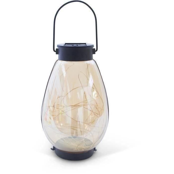 Linterna solar - GARDEN ID Bali - Ø14 H23 cm - Iluminación 6-8 horas - Colgante versátil - Batería AAA recargable.