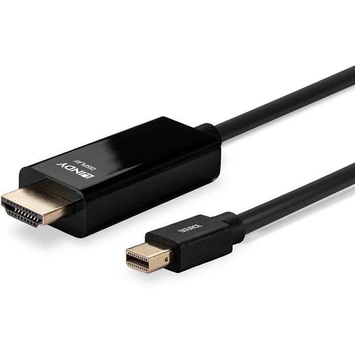 LINDY 36927 Mini DisplayPort a HDMI Cable 4K30 Pasivo 2m Macho a Macho para Video 3840x2160 4