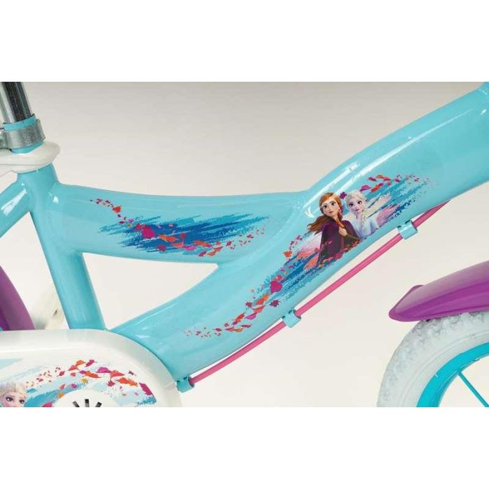 Huffy Bicicleta Infantil Frozen Disney 12 pulgadas, ideal para niñas de 3 a 5 años, con estructura de Hierro y Color Azul 8
