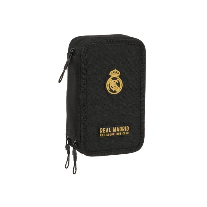 Plumier Triple Real Madrid C.F. Negro 12.5 x 19.5 x 5.5 cm (36 Piezas)