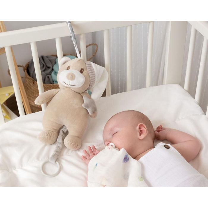 KioKids Musical Móvil de Cuna Oso Peluche Beige +0 Meses con Melodía Suave y Mecanismo de Cuerda para Bebés Recién Nacidos Colección Dolci Amici 1
