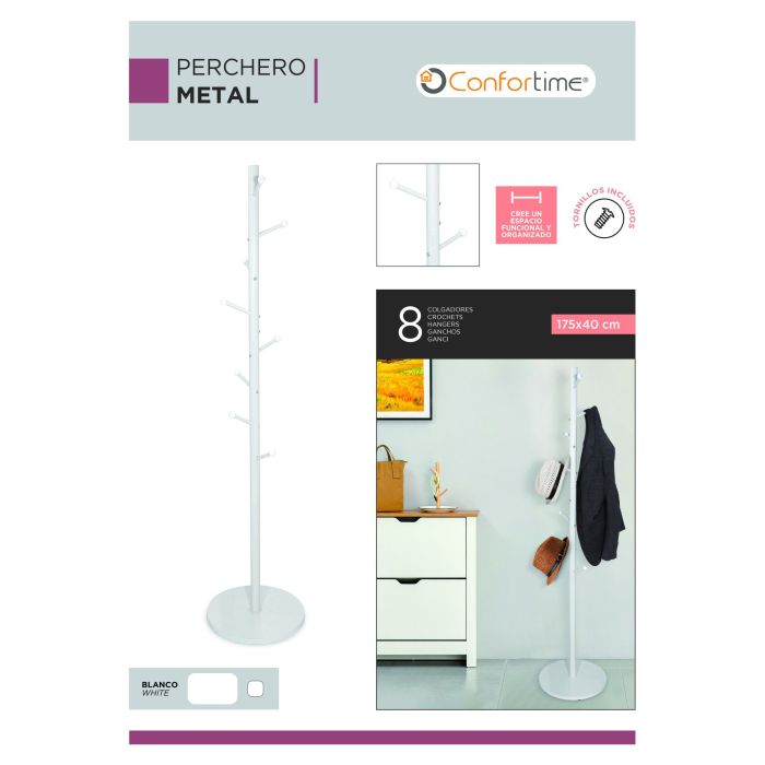 Perchero de Metal Confortime 175 x 40 cm (4 Unidades) 8 Perchero de Metal Confortime 175 x 40 cm (4 Unidades) 8