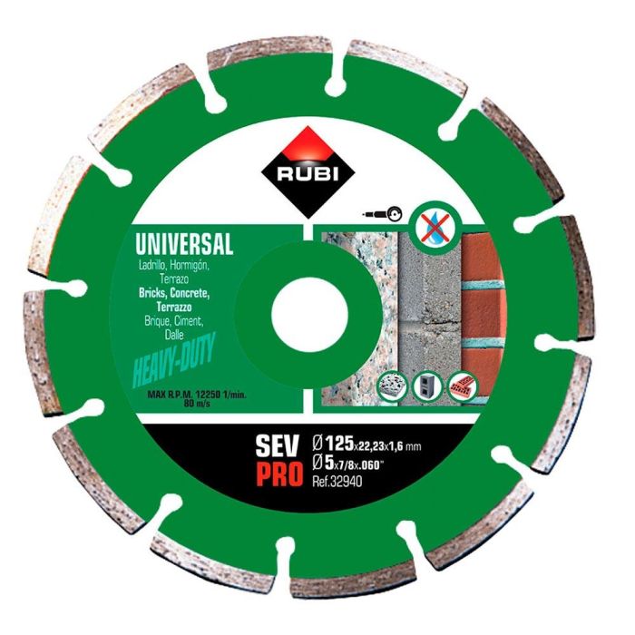 Rubi Disco diamantado SEV Ø125mm Pro r32940 para materiales generales de obra 0 Rubi Disco diamantado SEV Ø125mm Pro r32940 para materiales generales de obra 0