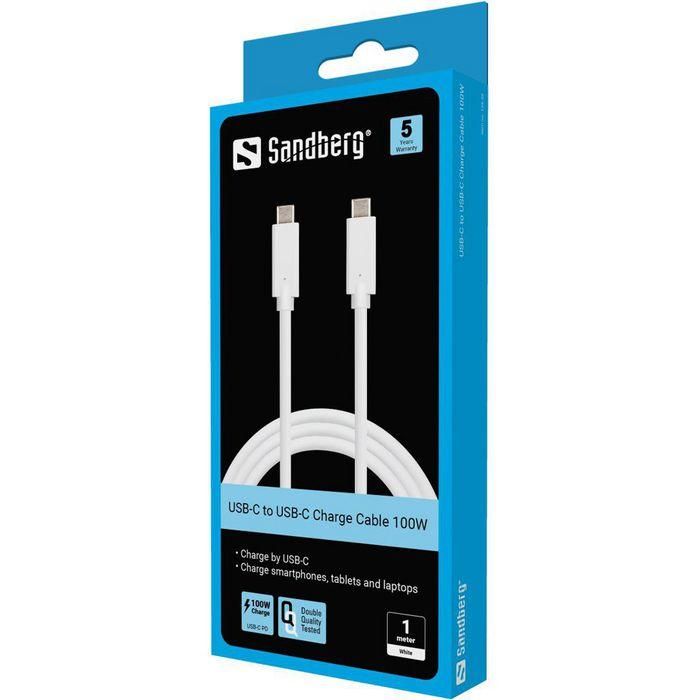 Sandberg USB-C Charge Cable 1M, 100W 2 Sandberg USB-C Charge Cable 1M, 100W 2