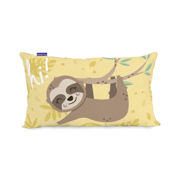 Funda de cojín HappyFriday Moshi Moshi Happy Sloth Multicolor 50 x 30 cm