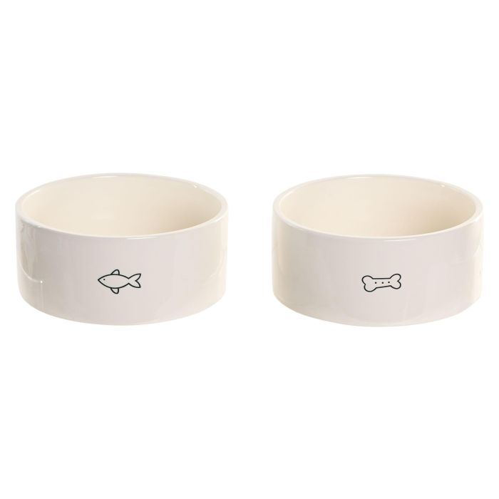 DKD Home Decor Bol de Cerámica Blanco 16x7x16 cm (4 Unidades) - Apto Lavavajillas