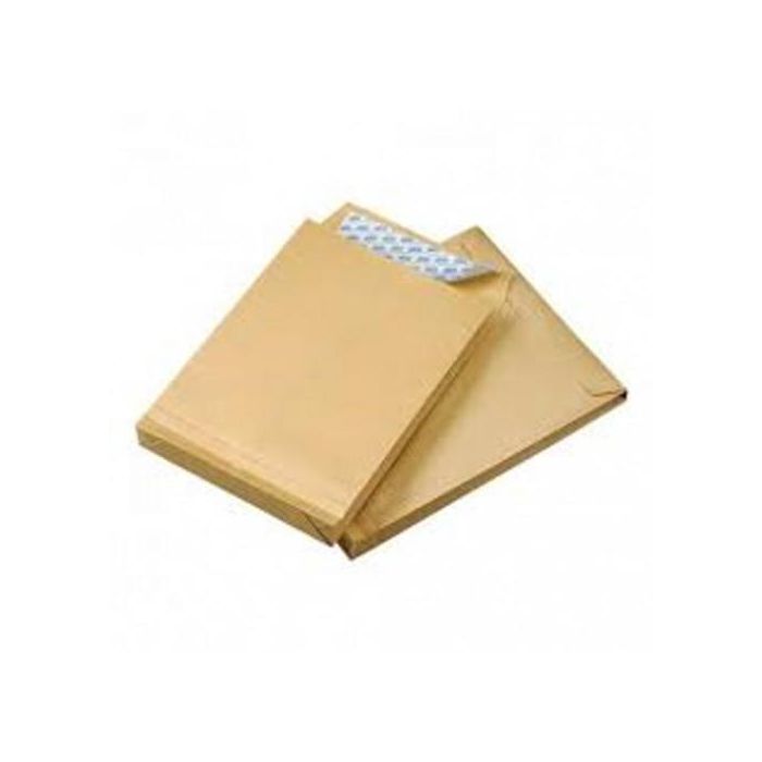 Caja 250 Bolsas Fuelle (280X365X50) Kraft Armado 155 Grs. Fuelle 3 Lados - Envio Seguridad Autoadhesivo Tira de Silicona Sam 149050