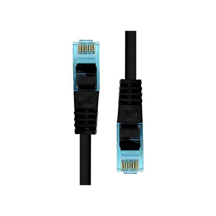 ProXtend Cable Ethernet CAT6A U/UTP LSZH 99.9% Cobre Puro AWG24 Conector 50µ" Oro Compatible PoE+ Reforzado Negro 75cm 1