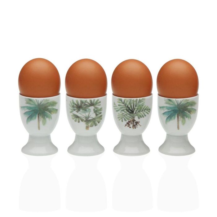 Set 4 soportes para huevos en forma de hoja, porcelana Versa, 4.5x6.5x4.5 cm (2 Unidades) 1 Set 4 soportes para huevos en forma de hoja, porcelana Versa, 4.5x6.5x4.5 cm (2 Unidades) 1