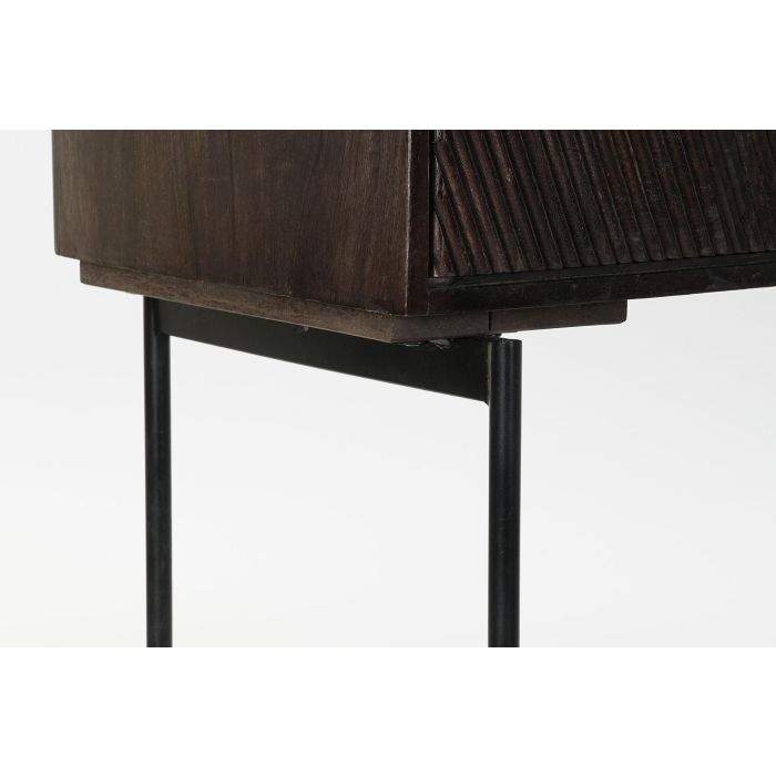 DKD Home Decor Aparador Moderno de Mango y Metal Marrón Oscuro y Negro, 2 Puertas, 1 Estantería 43x84x153.5 cm 4