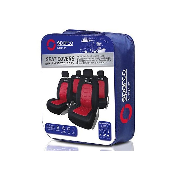 Sparco SPC1019RS Juego Fundas S-Line Rojo para Coche Universales 100% Polyester Lavables 1 Sparco SPC1019RS Juego Fundas S-Line Rojo para Coche Universales 100% Polyester Lavables 1
