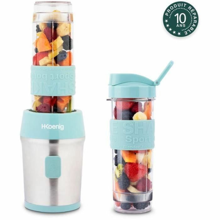 Hkoenig HKO3701335300212 SMOO16 Mini batidora 300 W 570 mL Azul Pastel con 2 botellas 1 Hkoenig HKO3701335300212 SMOO16 Mini batidora 300 W 570 mL Azul Pastel con 2 botellas 1
