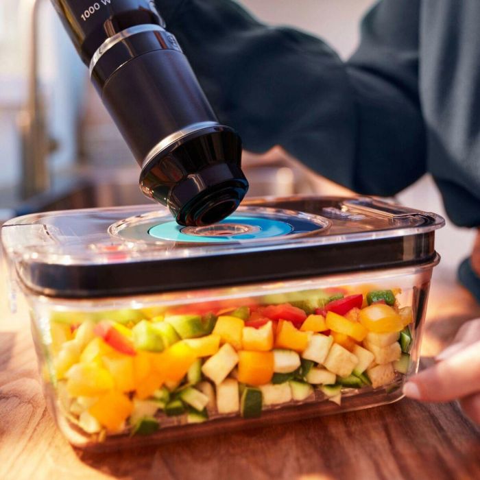 Bosch 3 Cajas de Almacenamiento al Vacío Herméticas 0,7L 1,0L 1,5L Tritan Bandeja de Goteo Indicador Día Mes 2 Bosch 3 Cajas de Almacenamiento al Vacío Herméticas 0,7L 1,0L 1,5L Tritan Bandeja de Goteo Indicador Día Mes 2