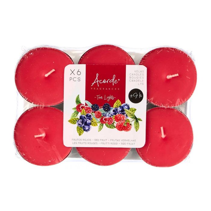 Set 6 Tea Light Maxi 9 H Frutos Rojos Acorde 17X2CM (24 Unidades) 1 Set 6 Tea Light Maxi 9 H Frutos Rojos Acorde 17X2CM (24 Unidades) 1