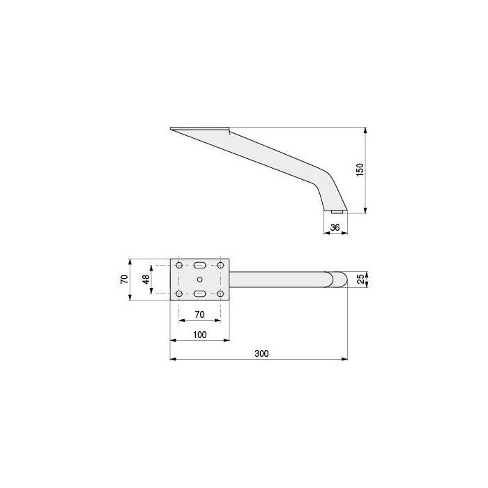 Q&Q Pata Metálica Punt H150 Acabado Níquel Oscuro para Sofás y Muebles 150mm