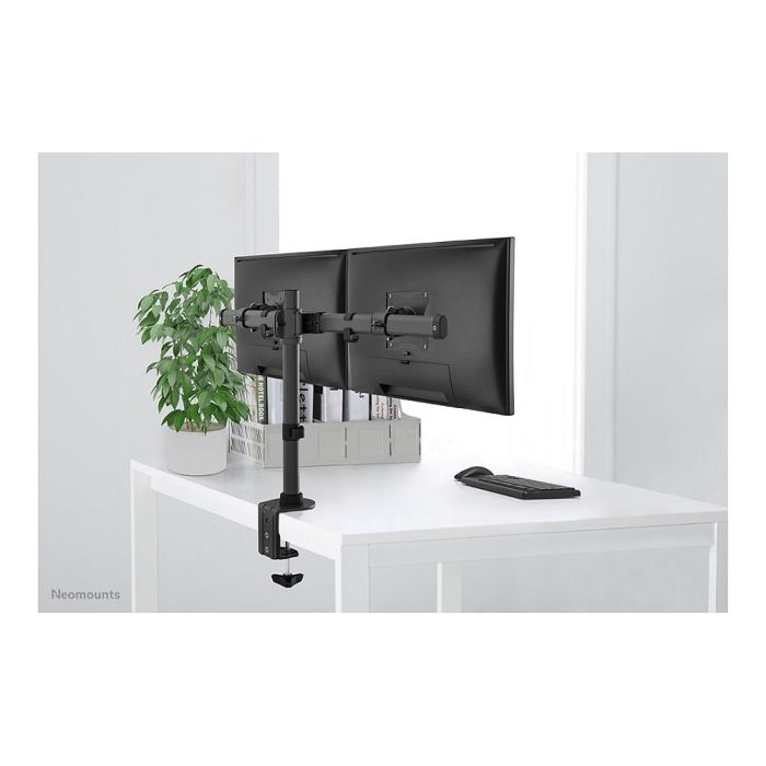 Neomounts FPMA-DCB100DBLACK Brazo para Monitor Dual, 10-27", hasta 10 kg/pantalla, Negro