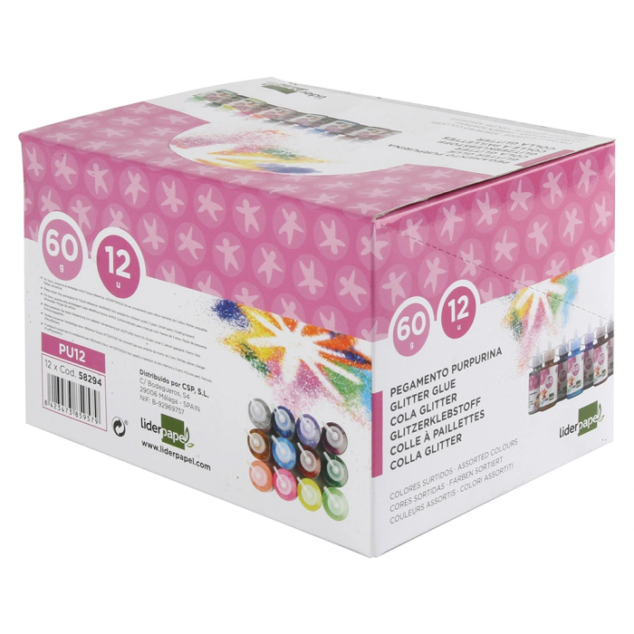 Liderpapel Purpurina Fantasia Colores Metalicos Surtidos Bote 60 gr 1