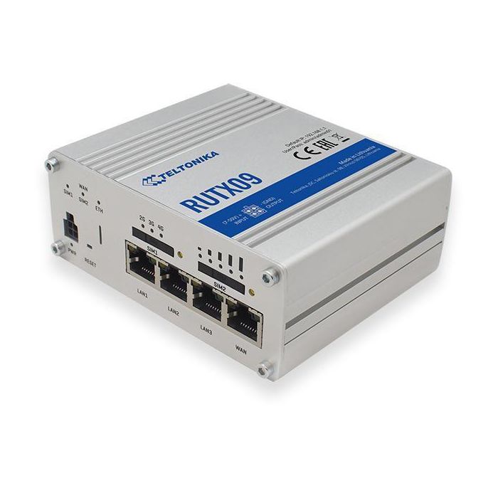 Teltonika RUTX09 Router Industrial LTE Cat6 Gigabit Ethernet WAN Ranura SIM 0 Teltonika RUTX09 Router Industrial LTE Cat6 Gigabit Ethernet WAN Ranura SIM 0