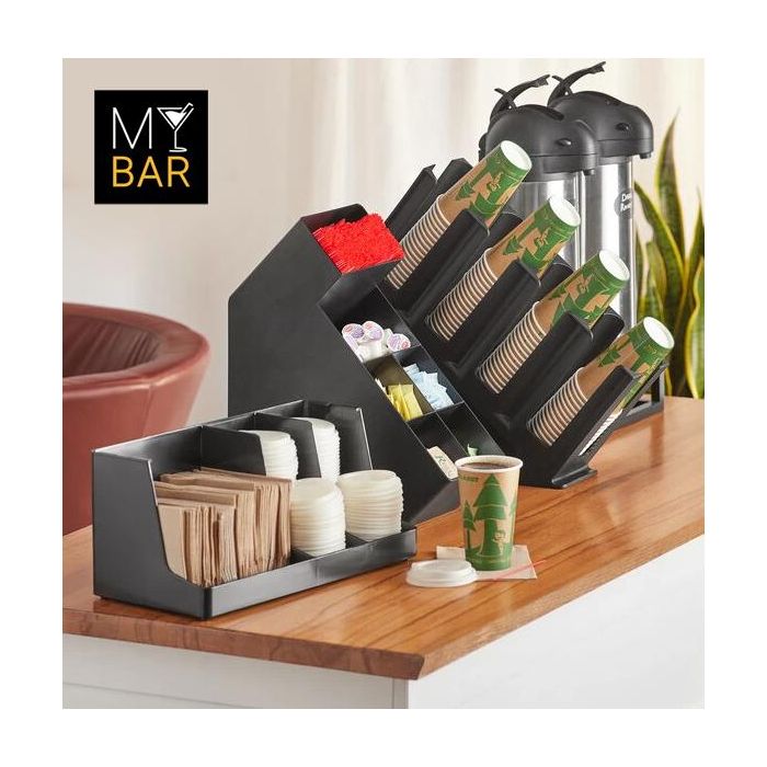 Organizador de Servilletas, Tapas y Vasos My Bar - 3 Secciones (6 Unidades) 1 Organizador de Servilletas, Tapas y Vasos My Bar - 3 Secciones (6 Unidades) 1