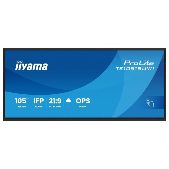 iiyama TE10518UWI-B1AG Pantalla Interactiva Táctil VA 105" (265.7cm) 5K Ultra HD 5120x2160 PureTouch-IR 40 Puntos Táctiles 4K 60Hz 16/7 450cd/m2 4000:1
