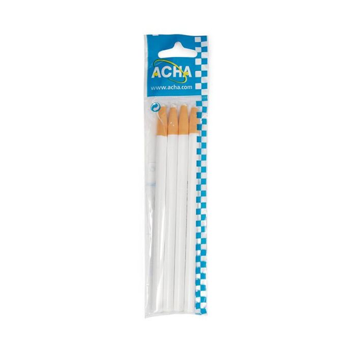 ACHA Lápiz Pelable de Cera Blanda, 4 Unidades, Negro