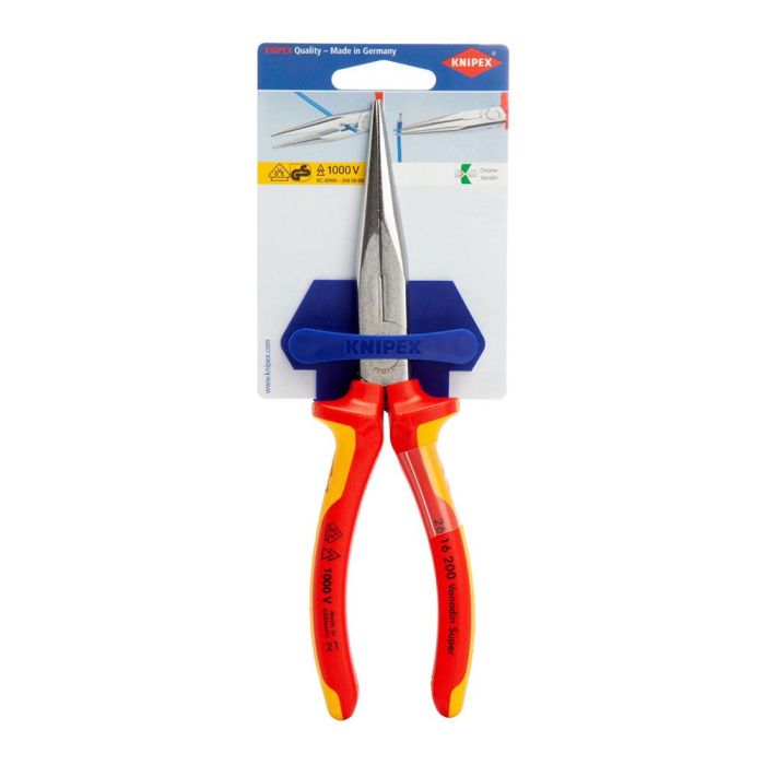Knipex 2616200sb Alicates de boca de cigüeña recto 200 x 56 x 19 mm, cromado, mangos aislados, filos de corte 6 Knipex 2616200sb Alicates de boca de cigüeña recto 200 x 56 x 19 mm, cromado, mangos aislados, filos de corte 6