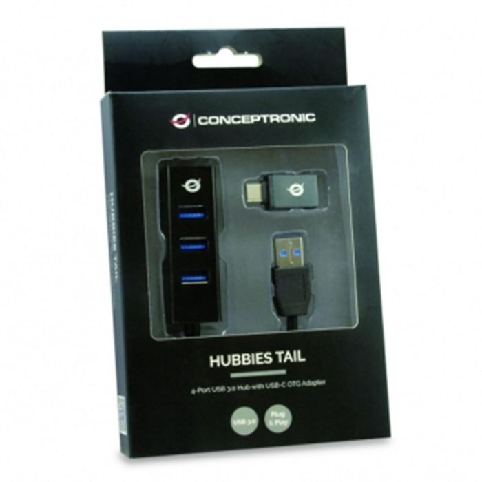 Conceptronic Hub USB 3.0 Hubbies04B 4 Puertos - Expansión para PC, Portátil y Ultraportátil 1 Conceptronic Hub USB 3.0 Hubbies04B 4 Puertos - Expansión para PC, Portátil y Ultraportátil 1