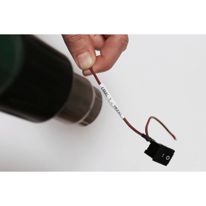 BROTHER Cinta tubo termorretractil. Texto negro sobre fondo blanco. PTE300, PTE550W, PTP750W, PTP900W, PTP950NW, PTD800W 1