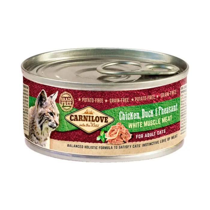 Carnilove Alimento para Gatos Adultos Sabor Pollo Pato - Caja 12x100 gr