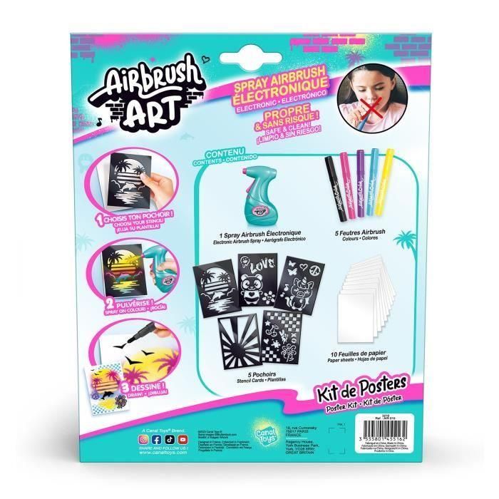 Canal Toys - Arte con aerógrafo - Kit de creación de carteles con spray electrónico, plantillas y rotuladores - AIR 015 2