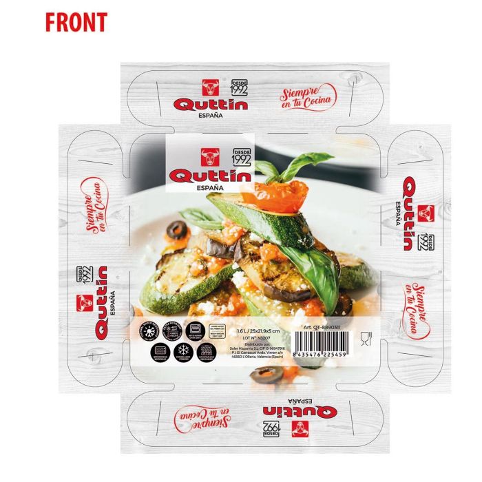 Quttin Fuente Vidrio Cuadrada 25 x 22 cm 1.6L (6 Unidades) Quttin Fuente Vidrio Cuadrada 25 x 22 cm 1.6L (6 Unidades)