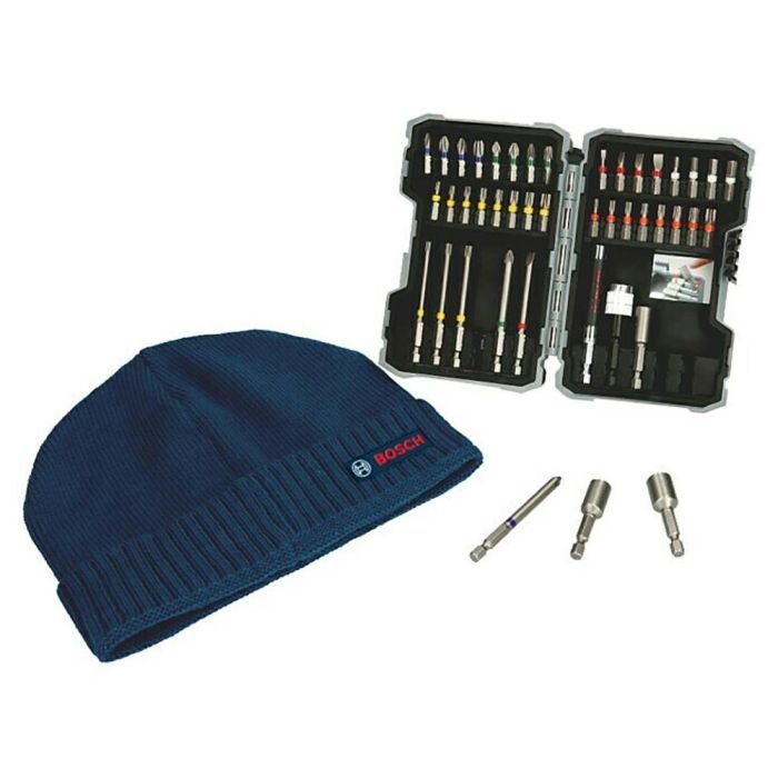 Estuche con 43 piezas para atornillar + gorro bosch de regalo 0615997658 bosch 1