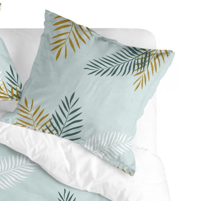 Funda de almohada HappyFriday Blanc Foliage Mint Multicolor 80 x 80 cm 3