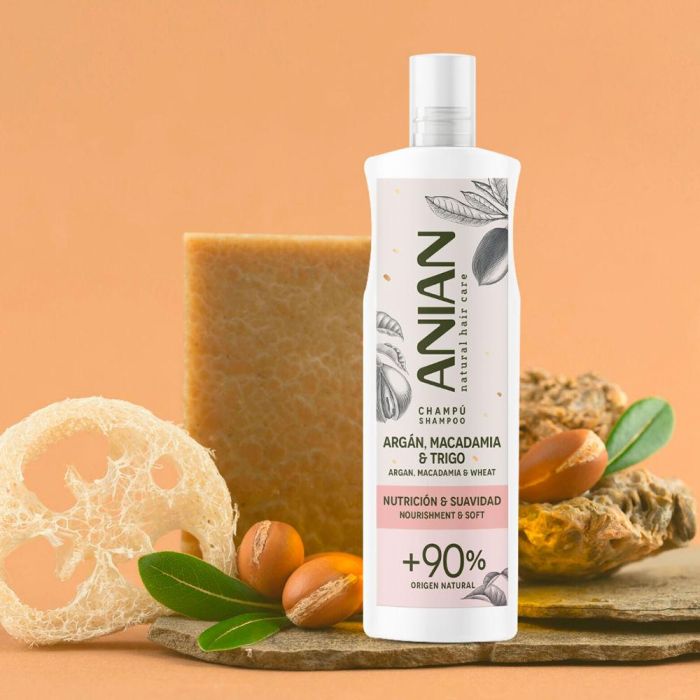 Anian Champú Argán Nutrición y Suavidad Antiencrespamiento Cabello Seco Dañado 400 ml 1