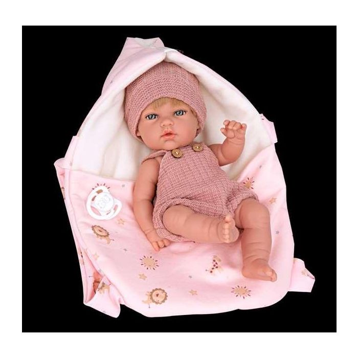 Muñecas Arias Muñeca 30 cm Natal Rosa C/Portabebe Cuerpo Vinyl Niña