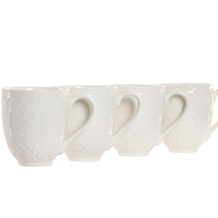Taza Mug Home ESPRIT Blanco Natural Con relieve 350 ml 3 Taza Mug Home ESPRIT Blanco Natural Con relieve 350 ml 3