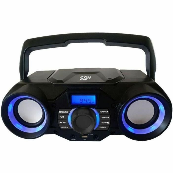 CGV SG-1 Radio CD Portátil Bluetooth 5.0, USB, SD, MP3, CD-R/RW, Sonido Estéreo, Luces y Pilas/Red 2 CGV SG-1 Radio CD Portátil Bluetooth 5.0, USB, SD, MP3, CD-R/RW, Sonido Estéreo, Luces y Pilas/Red 2