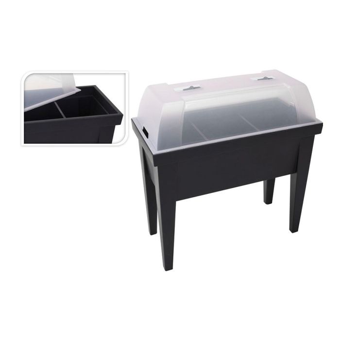 Invernadero tipo mesa negro 80x40x65cm