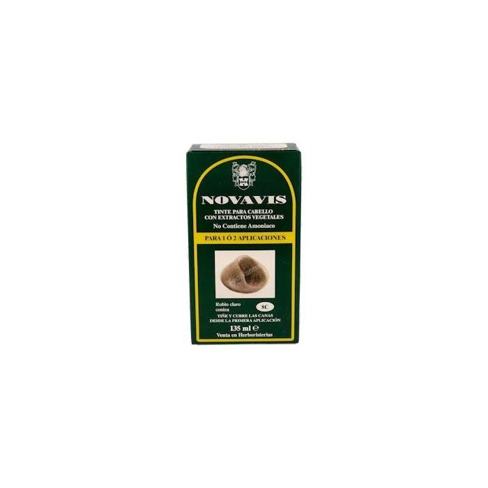 Novavis 8C Tinte sin Amoníaco Rubio Claro Ceniza 135 ml – Con Extractos Vegetales para Cabello y Canas