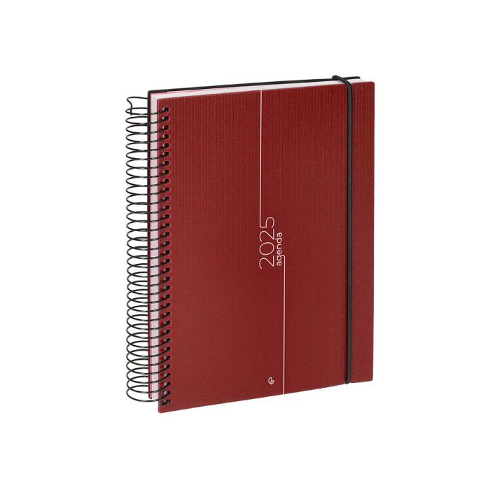 Agenda Espiral Liderpapel Olbia A4 2025 Dia Pagina Rojo Papel 60 gr 4