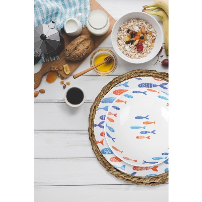 Plato Llano Melamina Brillo Fisher 25.5 cm La Mediterranea (24 Unidades) 1 Plato Llano Melamina Brillo Fisher 25.5 cm La Mediterranea (24 Unidades) 1