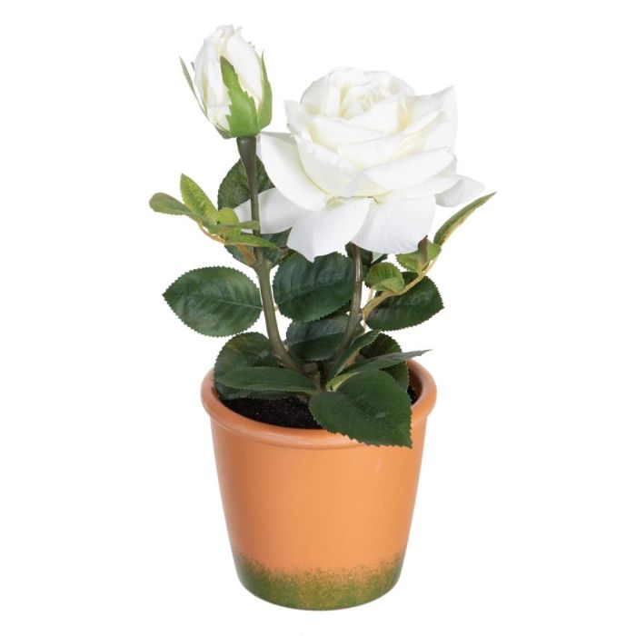 Planta Rosas 3/M Blanco-Rosa Artificial 13 X 13 X 28 cm