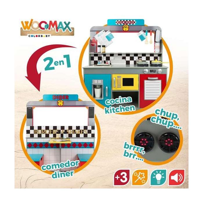 Cocina de Juguete Play & Learn Retro 90 x 104 x 58 cm 8