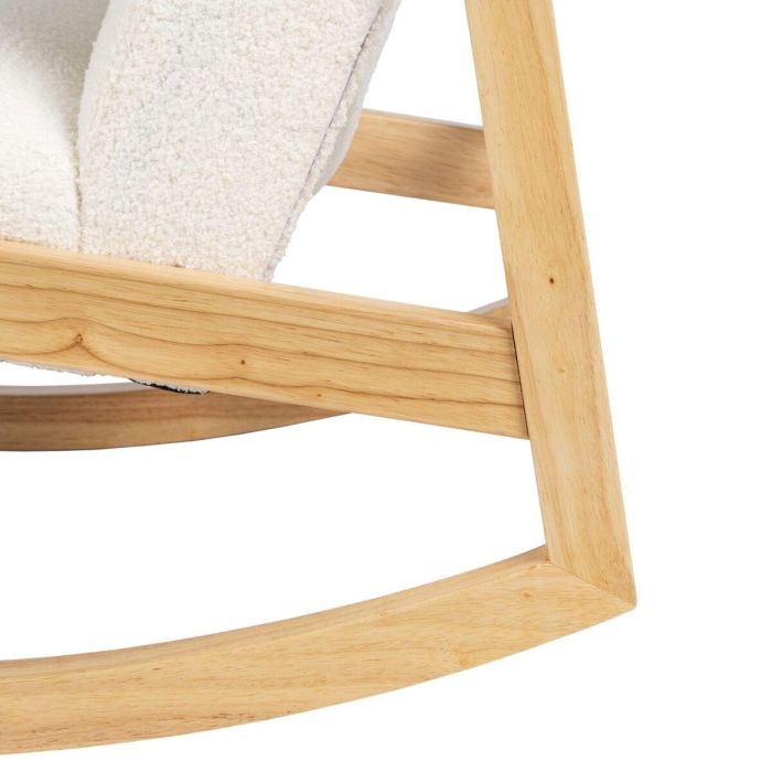 Mecedora Blanco Natural Madera de caucho Tejido 60 x 83 x 72 cm 2 Mecedora Blanco Natural Madera de caucho Tejido 60 x 83 x 72 cm 2