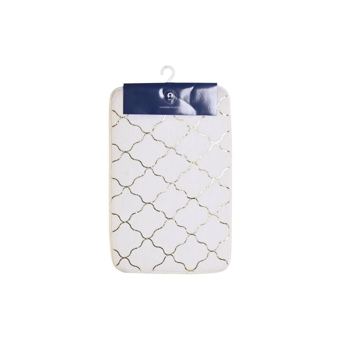 DKD Home Decor Alfombra Geometrical Glam de Poliester Blanco Dorado 60 x 40 cm (Pack 6 Unidades) 5