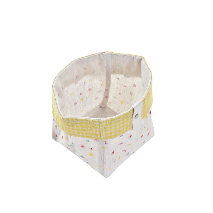 DKD Home Decor Cesta Shabby Vichy Sweet Algodón Poliéster 14x14x14 cm Set de 3 Colores Surtidos 1
