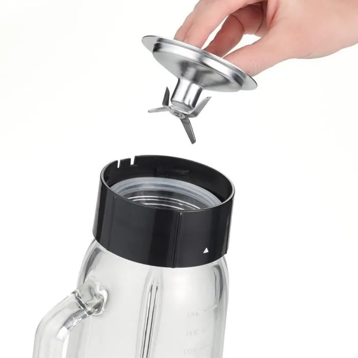 Severin Licuadora SM3734, Recipiente Vidrio 1L, 2 Velocidades + Pulso, 22.000 RPM, 500W, Acero Inoxidable 2