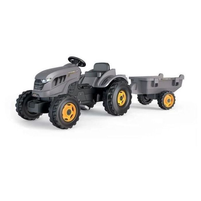 Tractor a Pedales Smoby Stronger XXL Gris 161 x 56 cm Remolque