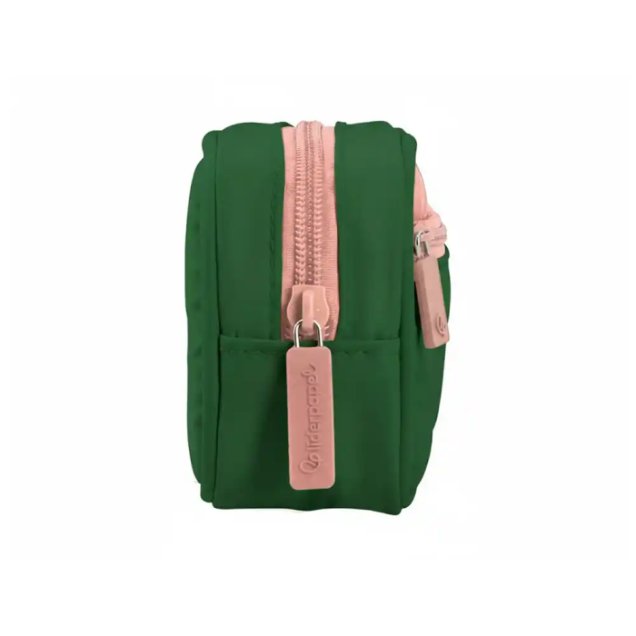 Liderpapel Estuche Portatodo Duo 2 Cremalleras con Bolsillo Frontal, Verde Militar, 220x90x50 mm 4